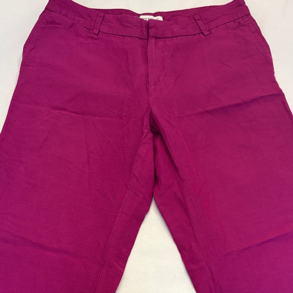 Banana Republic Women's Linen Blend Fuchsia Wide Leg Pants